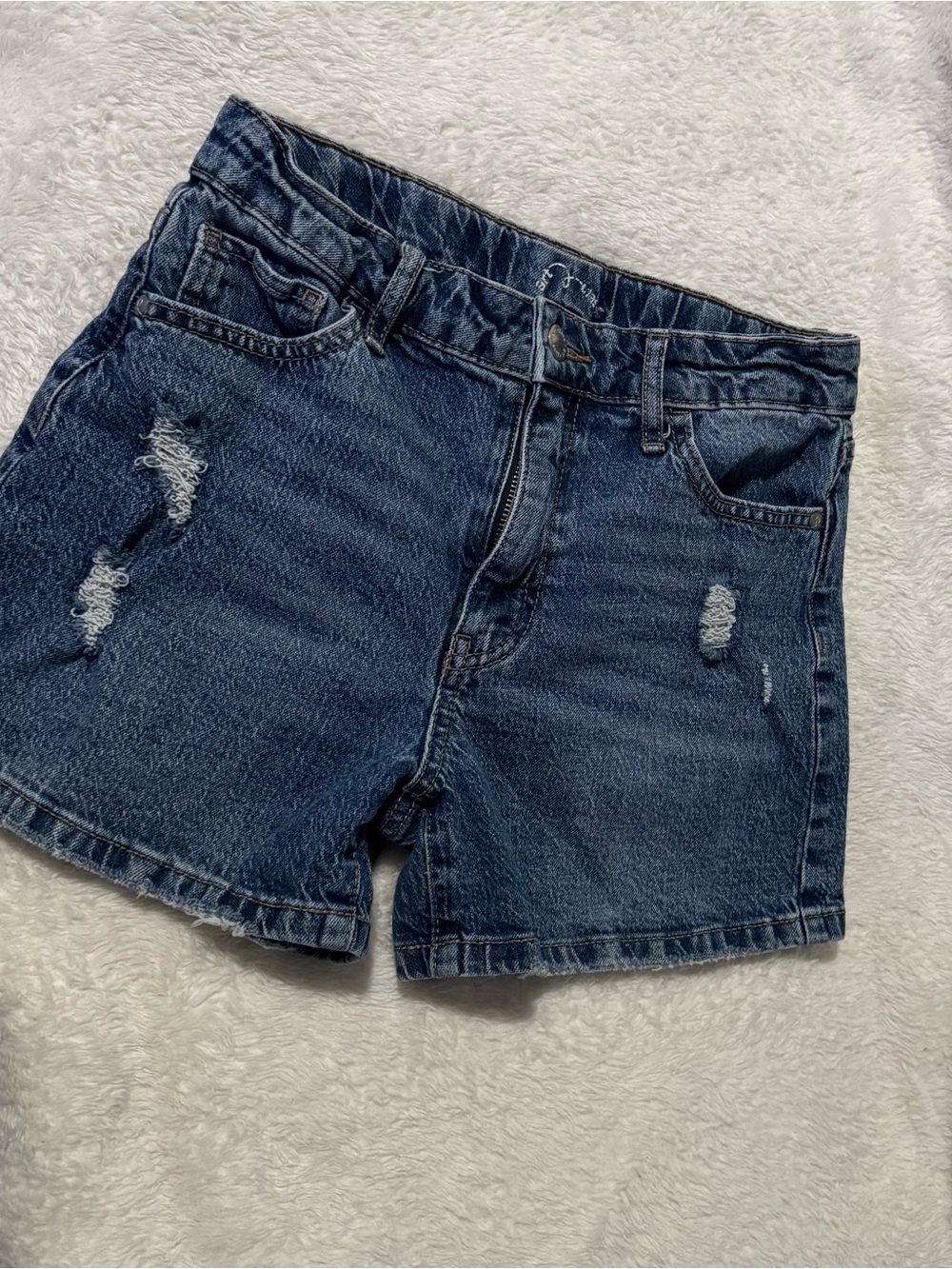 art class Dark Blue Distressed Denim Shorts